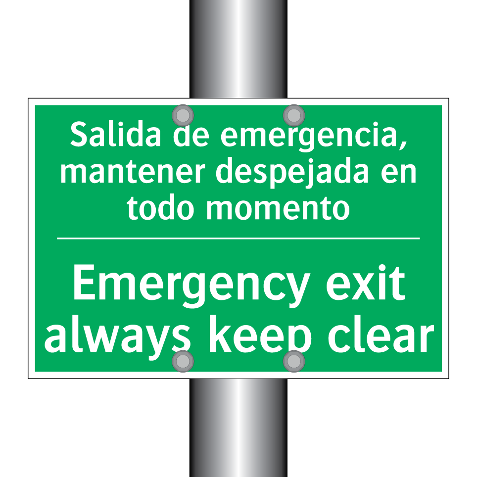 Salida de emergencia, /.../ - Emergency exit always keep /.../