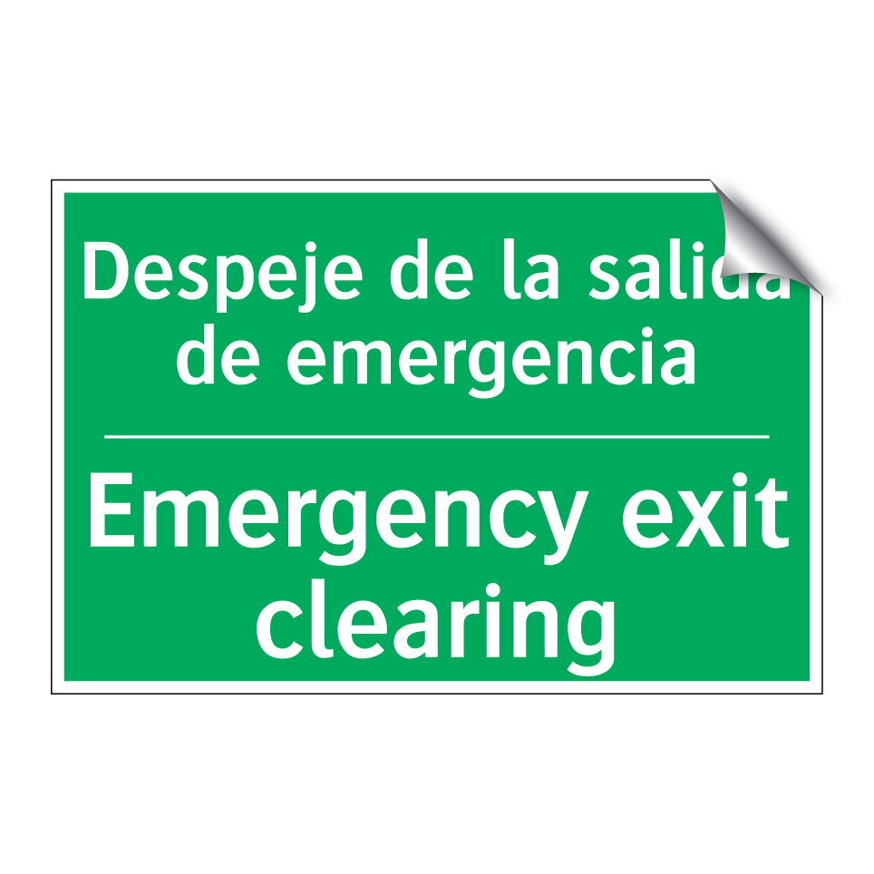 Despeje de la salida de /.../ - Emergency exit clearing