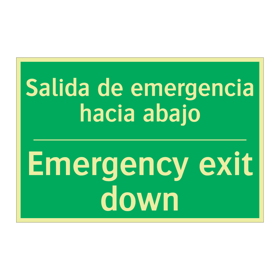 Salida de emergencia hacia /.../ - Emergency exit down