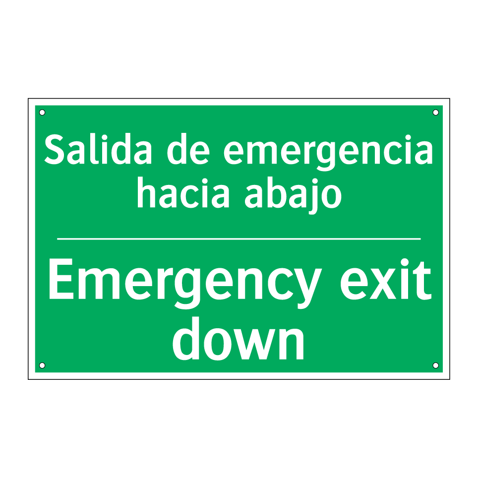 Salida de emergencia hacia /.../ - Emergency exit down