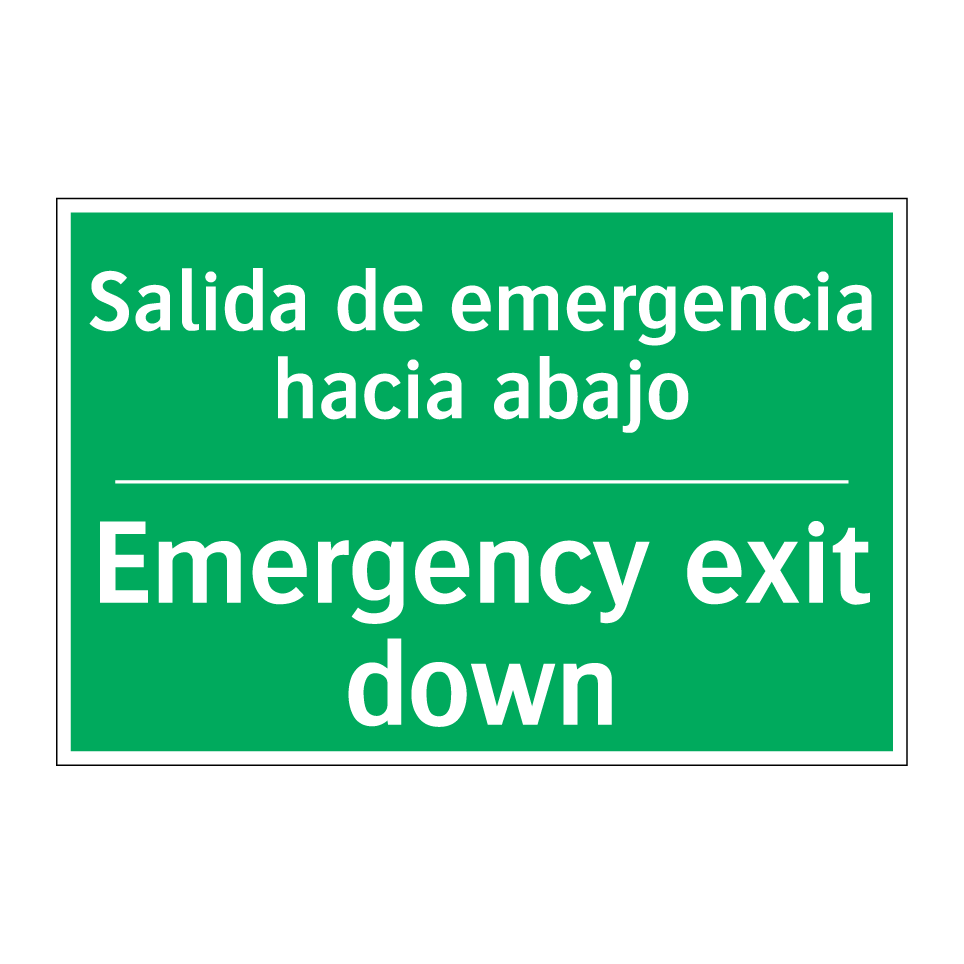 Salida de emergencia hacia /.../ - Emergency exit down