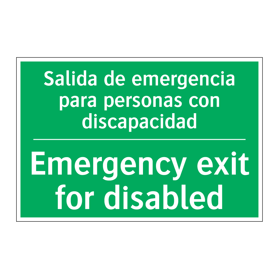 Salida de emergencia para /.../ - Emergency exit for disabled