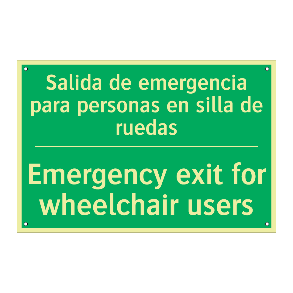 Salida de emergencia para /.../ - Emergency exit for wheelchair /.../