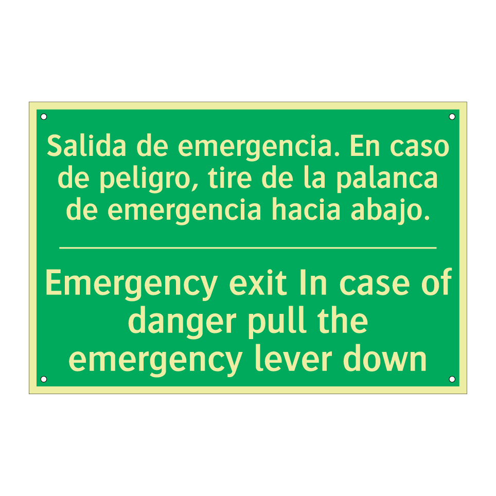 Salida de emergencia. En caso /.../ - Emergency exit In case of /.../