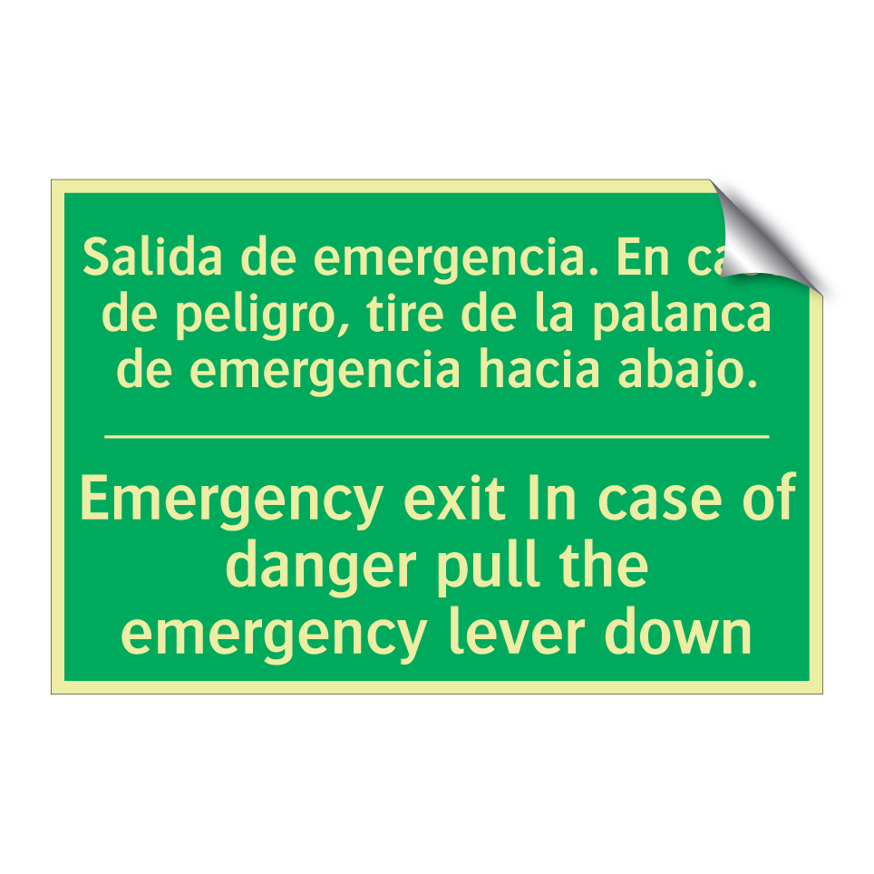 Salida de emergencia. En caso /.../ - Emergency exit In case of /.../
