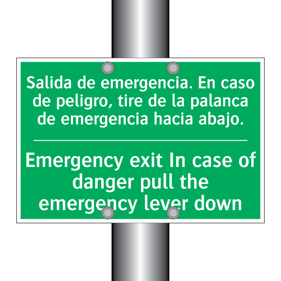 Salida de emergencia. En caso /.../ - Emergency exit In case of /.../