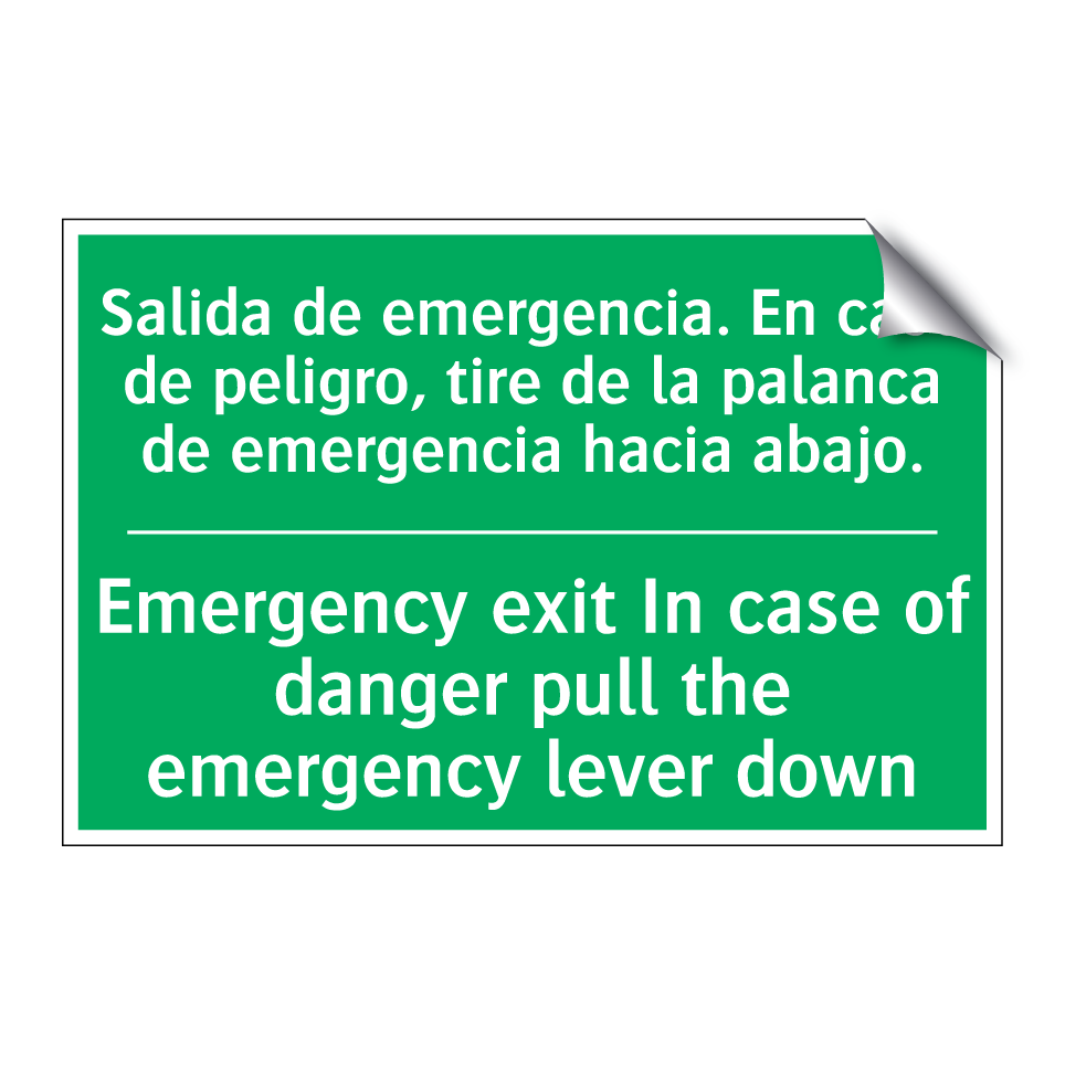 Salida de emergencia. En caso /.../ - Emergency exit In case of /.../