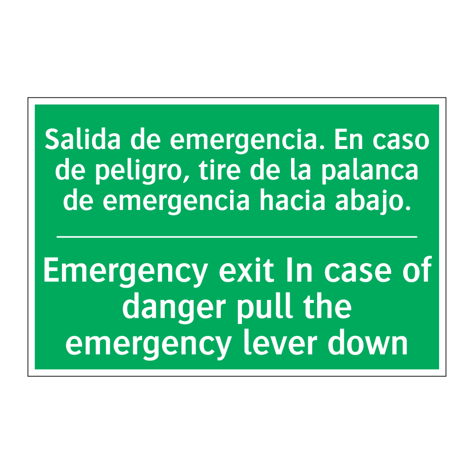 Salida de emergencia. En caso /.../ - Emergency exit In case of /.../