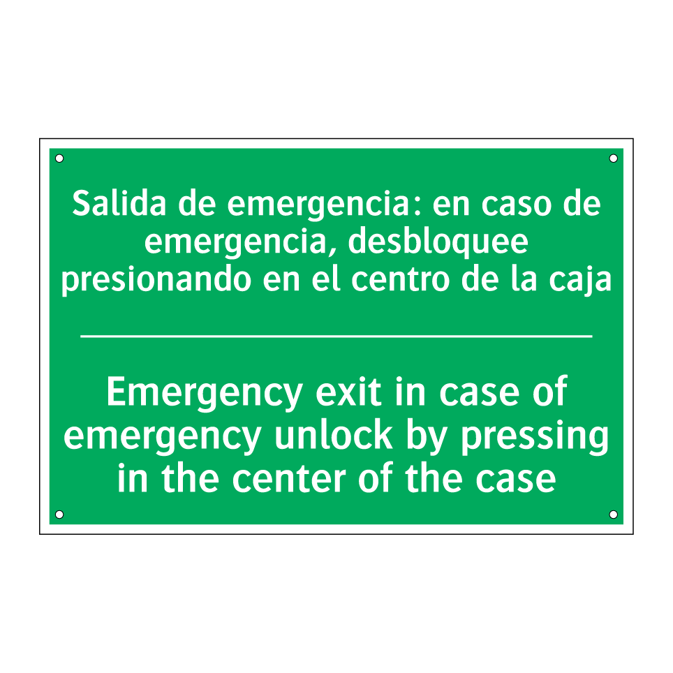Salida de emergencia: en caso /.../ - Emergency exit in case of /.../