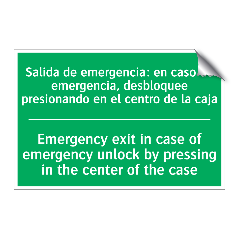 Salida de emergencia: en caso /.../ - Emergency exit in case of /.../