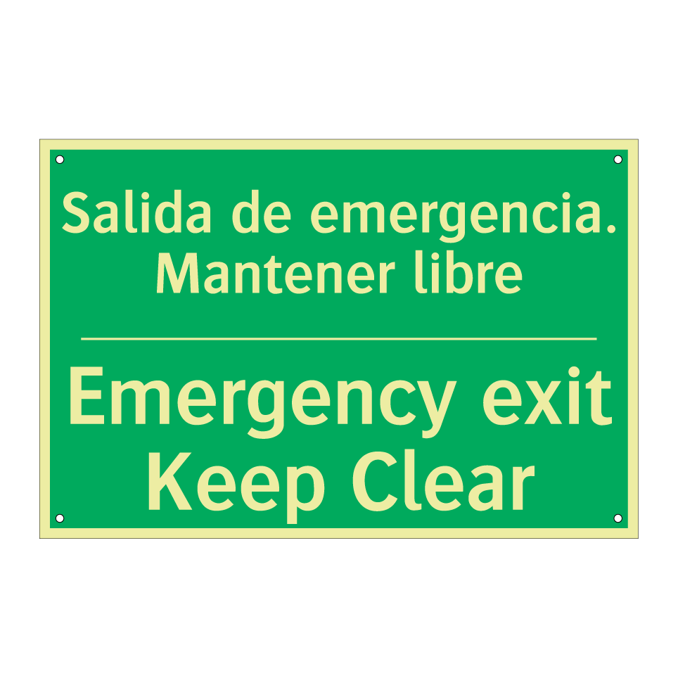 Salida de emergencia. /.../ - Emergency exit Keep Clear