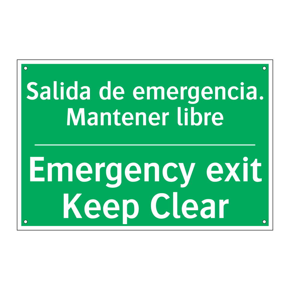 Salida de emergencia. /.../ - Emergency exit Keep Clear