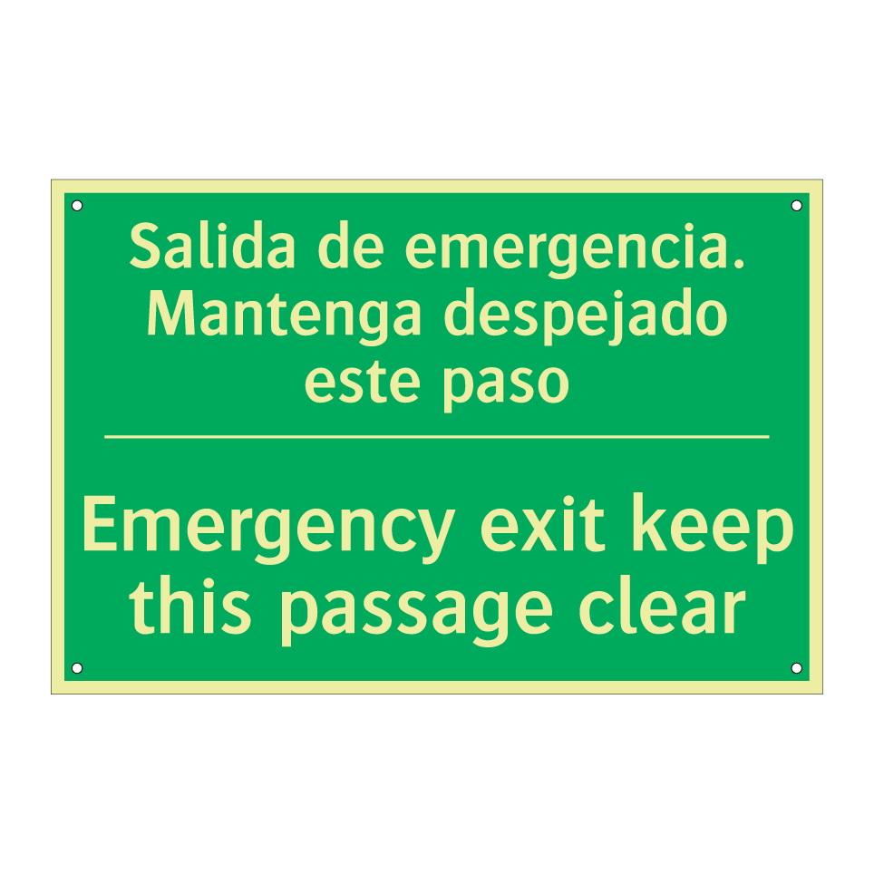 Salida de emergencia. /.../ - Emergency exit keep this /.../