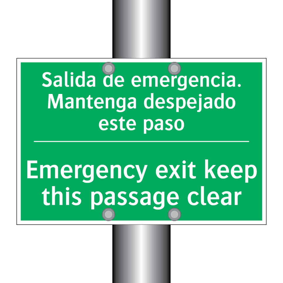 Salida de emergencia. /.../ - Emergency exit keep this /.../