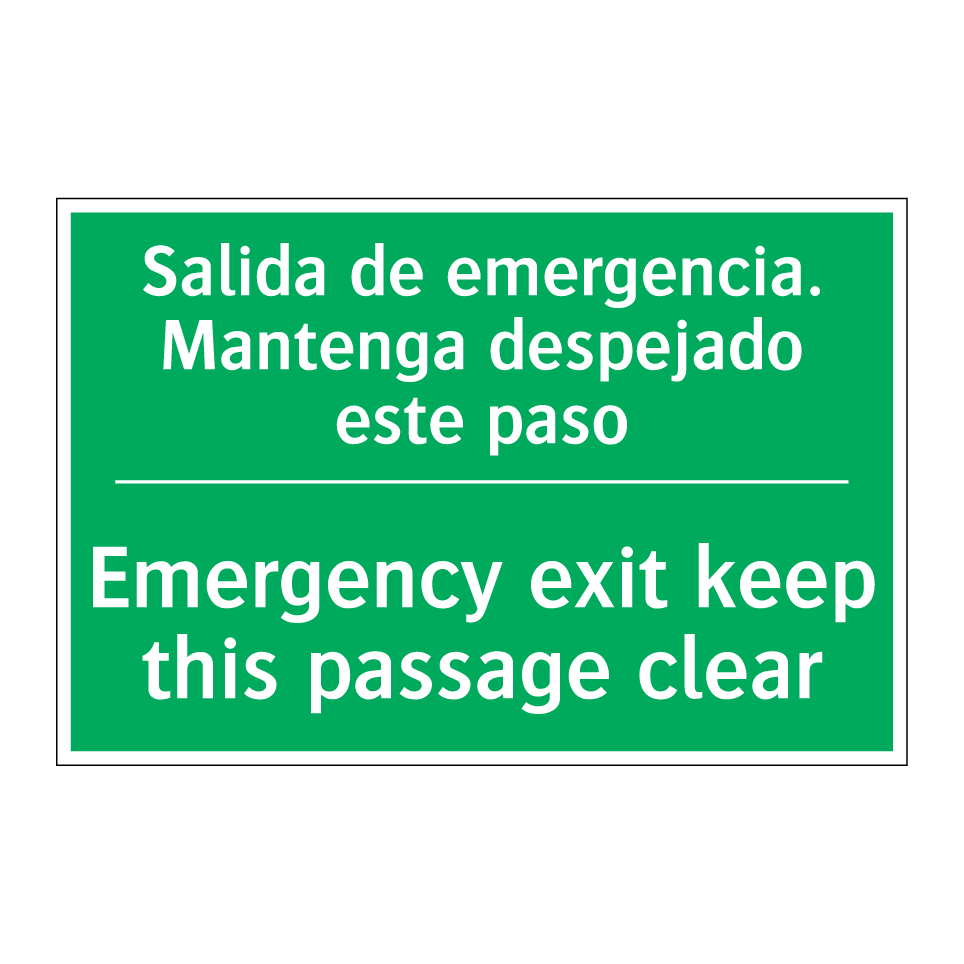 Salida de emergencia. /.../ - Emergency exit keep this /.../
