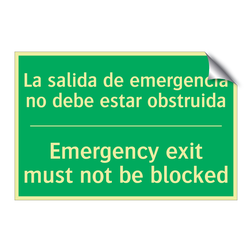 La salida de emergencia no /.../ - Emergency exit must not be /.../