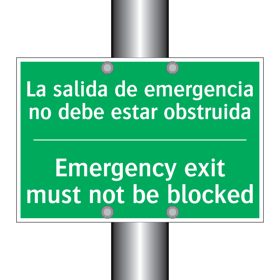 La salida de emergencia no /.../ - Emergency exit must not be /.../
