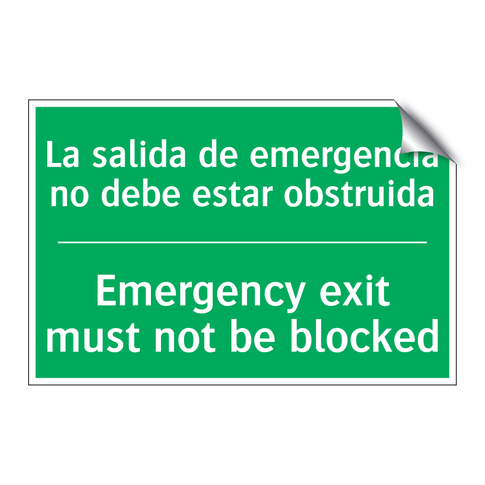 La salida de emergencia no /.../ - Emergency exit must not be /.../