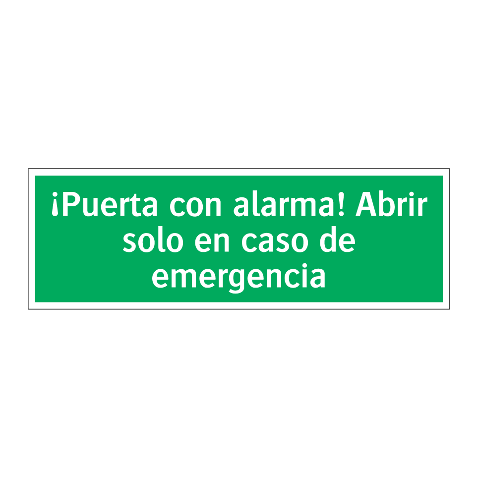¡Puerta con alarma! Abrir solo en caso de emergencia