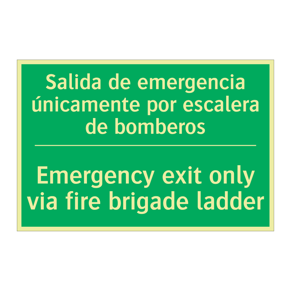 Salida de emergencia /.../ - Emergency exit only via fire /.../