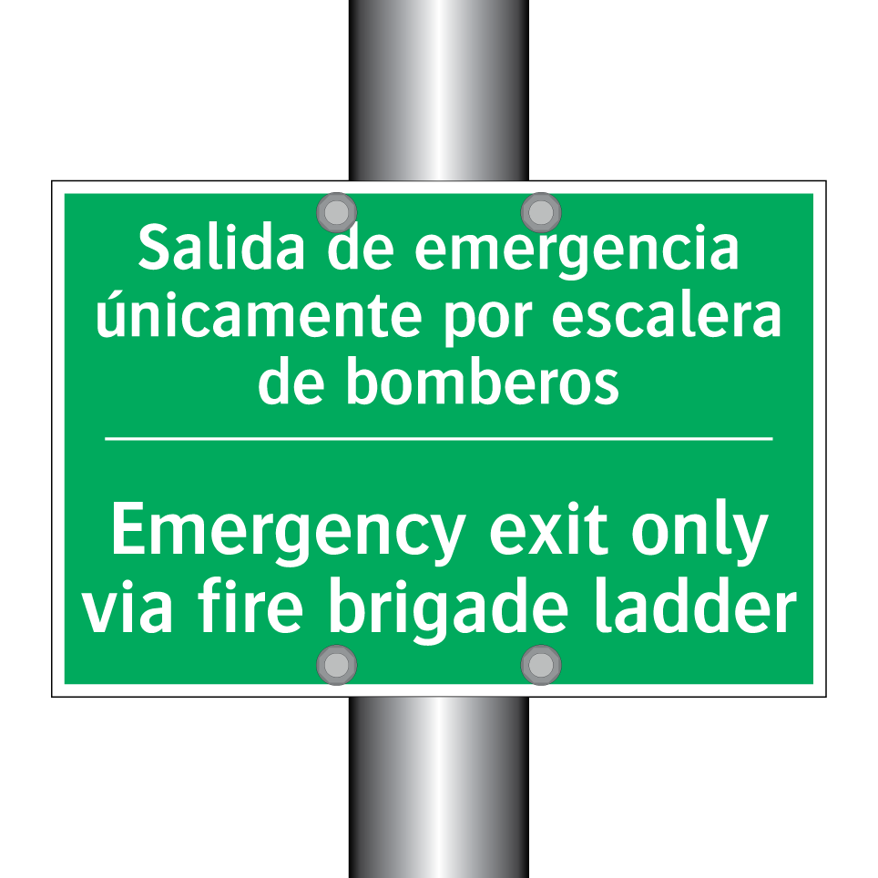 Salida de emergencia /.../ - Emergency exit only via fire /.../