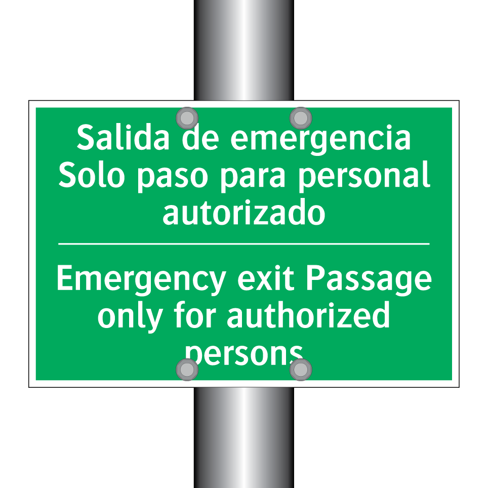 Salida de emergencia Solo /.../ - Emergency exit Passage only /.../
