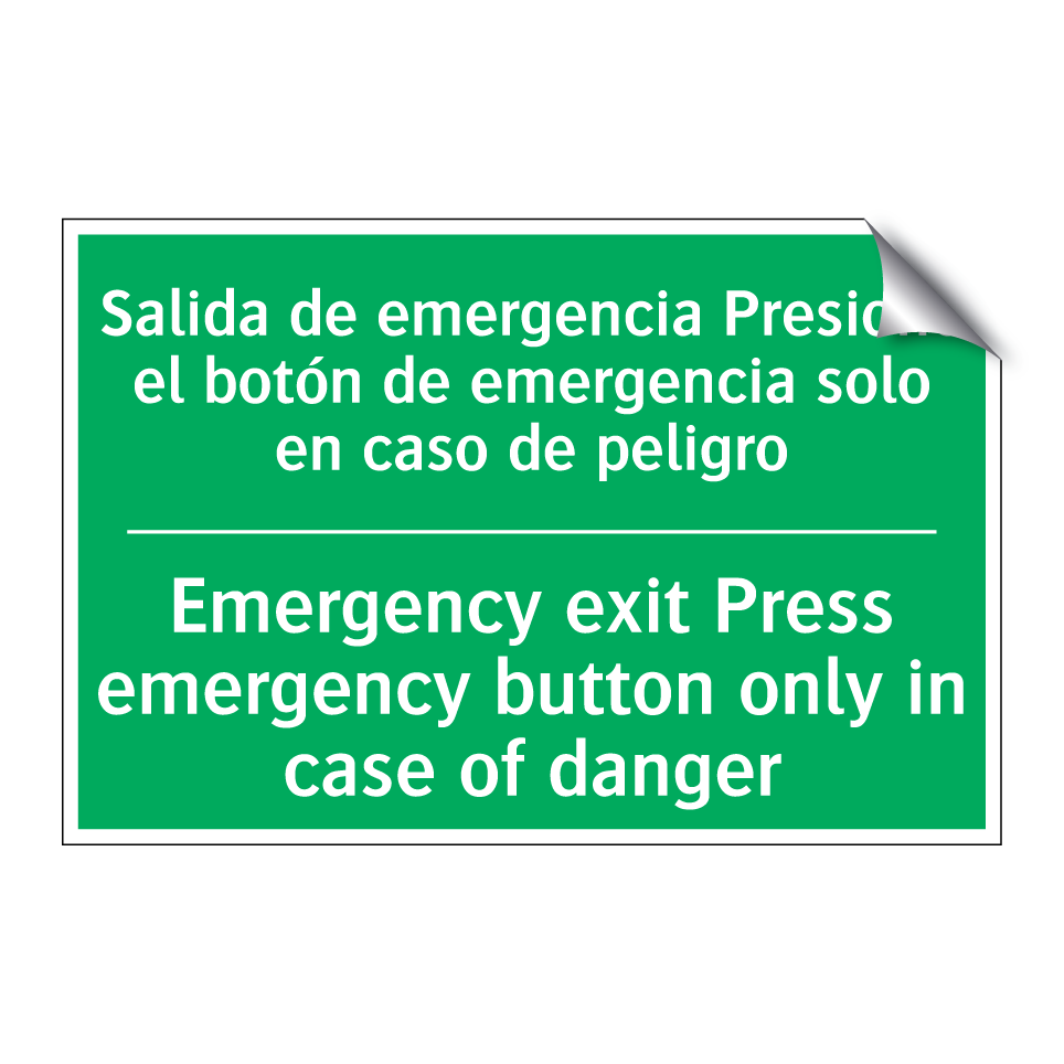 Salida de emergencia Presione /.../ - Emergency exit Press /.../