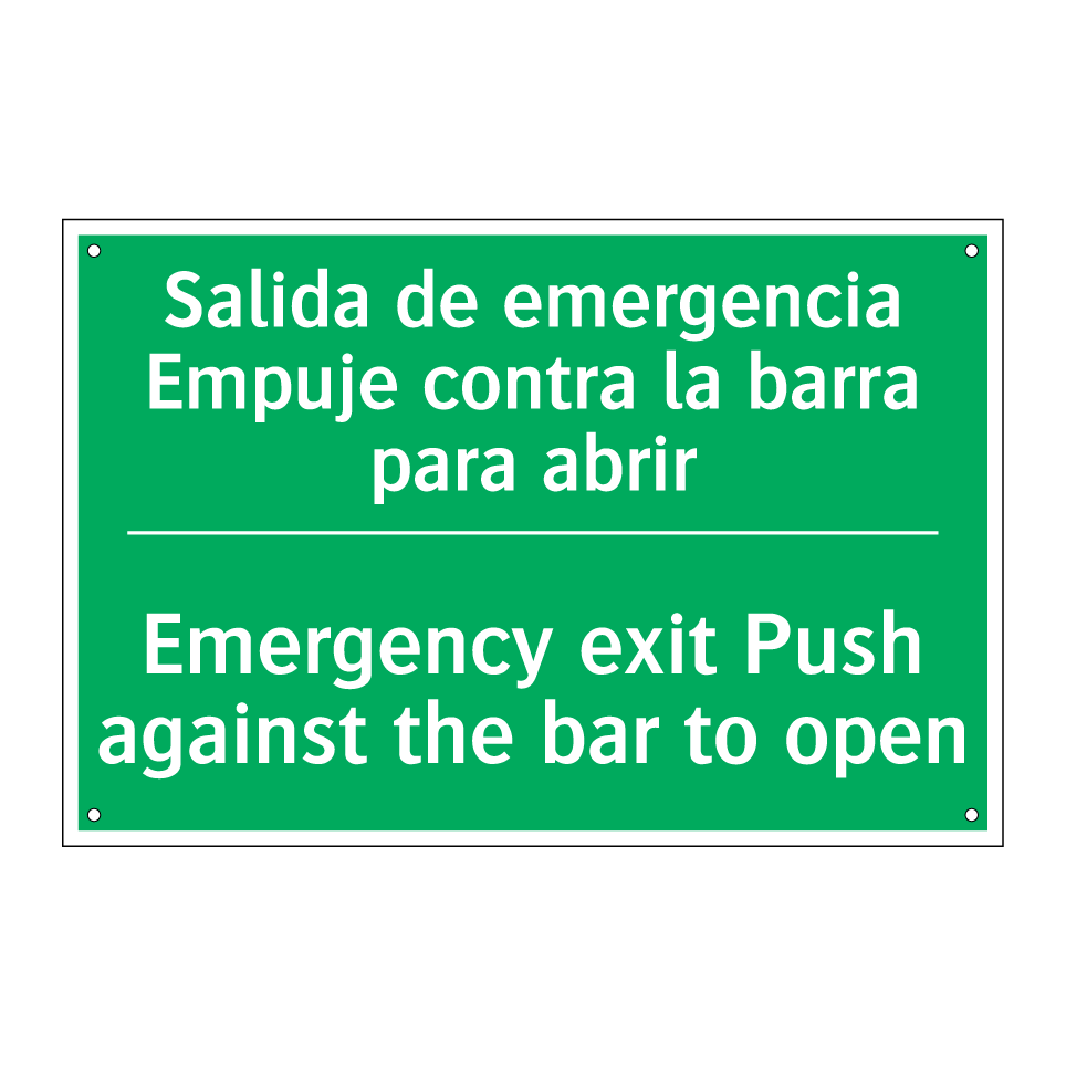 Salida de emergencia /.../ - Emergency exit Push against /.../