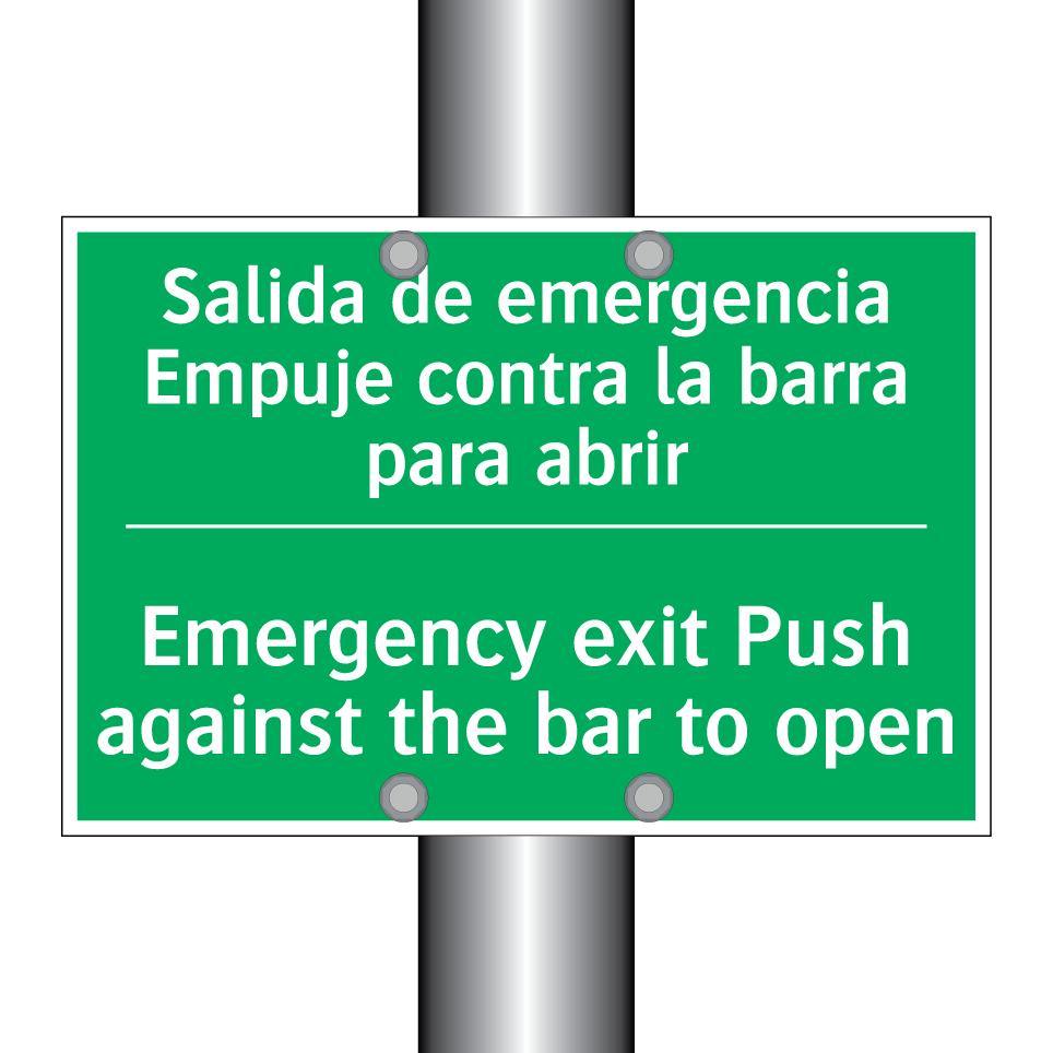 Salida de emergencia /.../ - Emergency exit Push against /.../