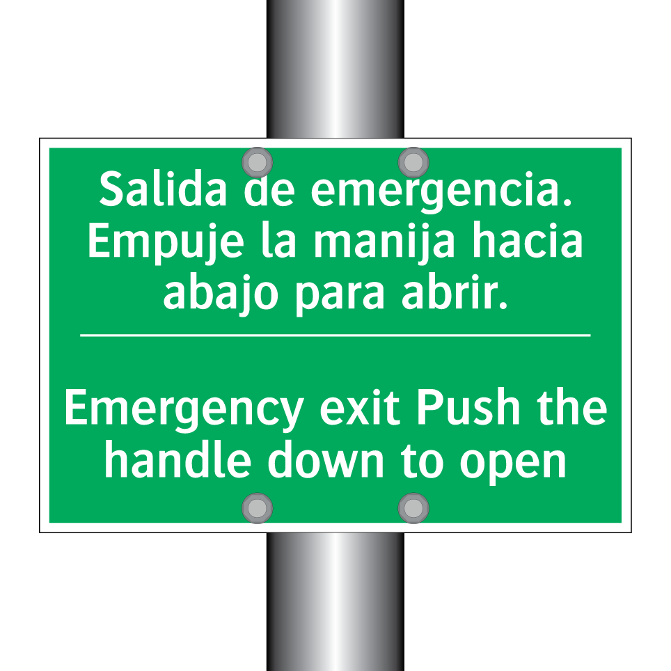 Salida de emergencia. Empuje /.../ - Emergency exit Push the /.../