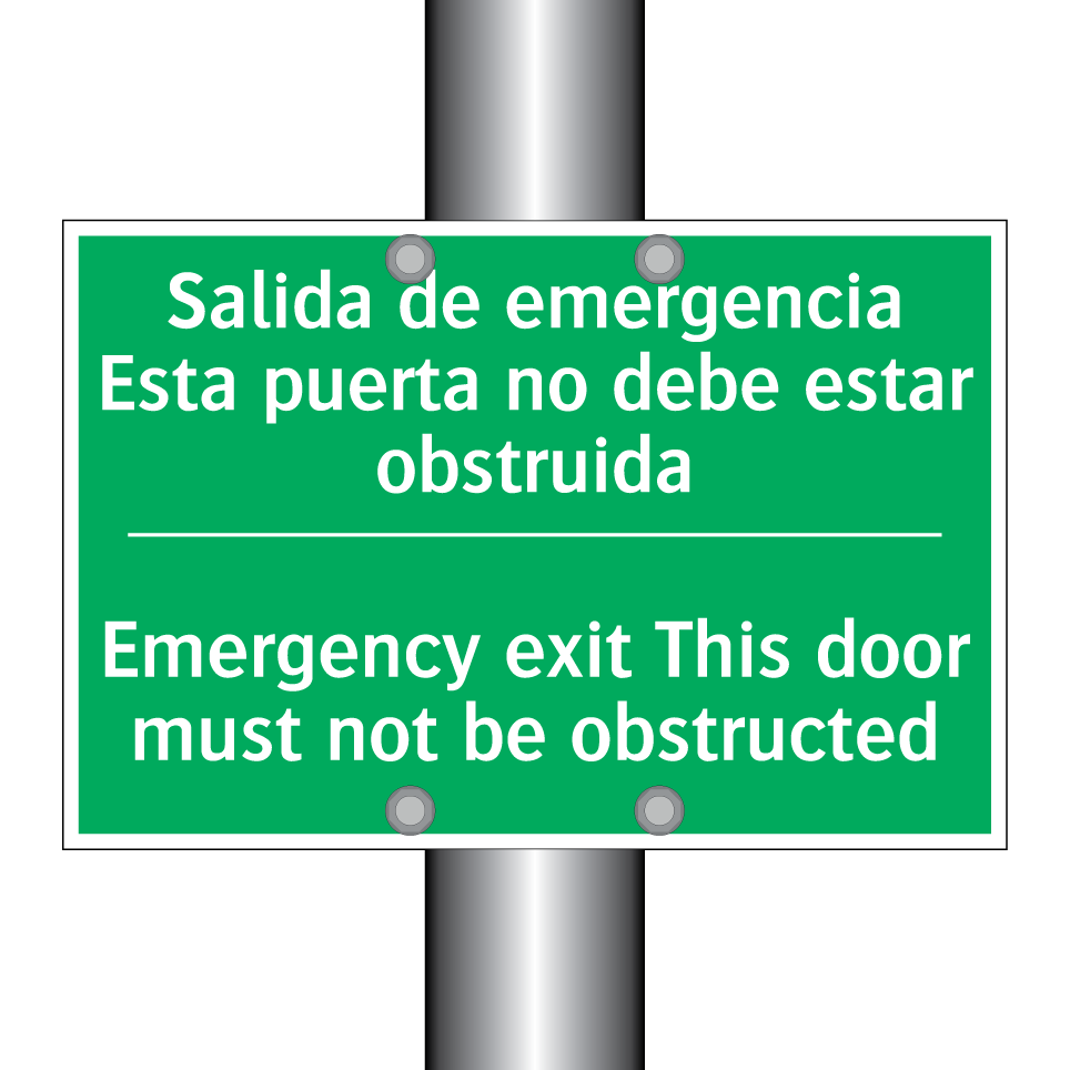 Salida de emergencia /.../ - Emergency exit This door must /.../