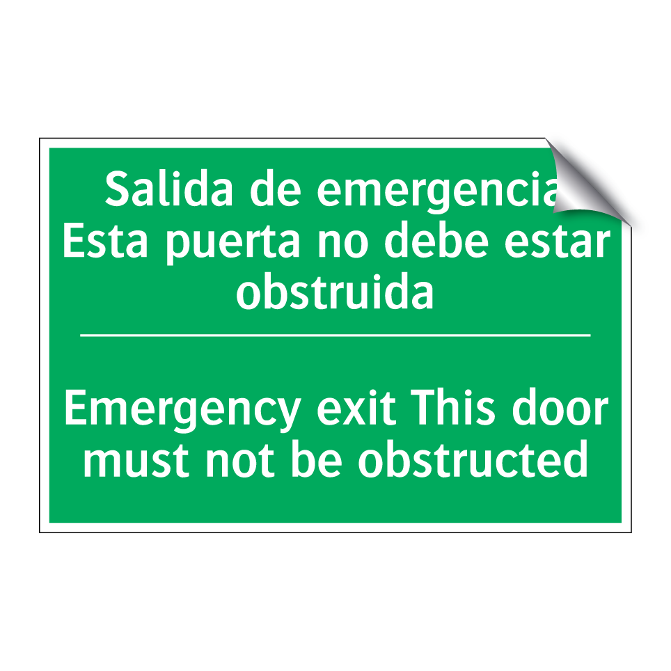 Salida de emergencia /.../ - Emergency exit This door must /.../