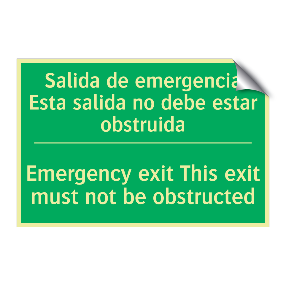 Salida de emergencia Esta /.../ - Emergency exit This exit must /.../