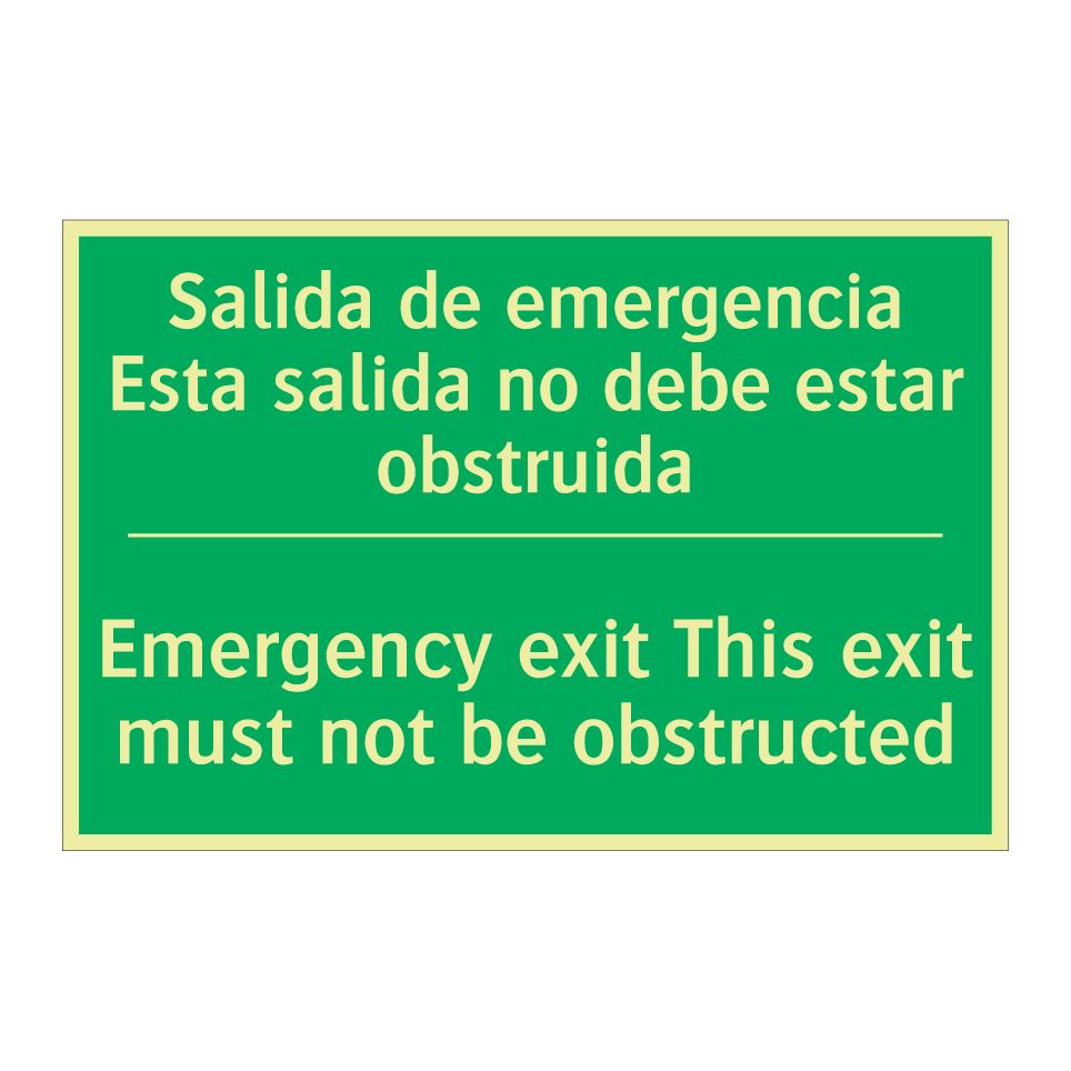 Salida de emergencia Esta /.../ - Emergency exit This exit must /.../