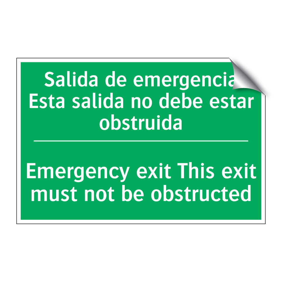Salida de emergencia Esta /.../ - Emergency exit This exit must /.../