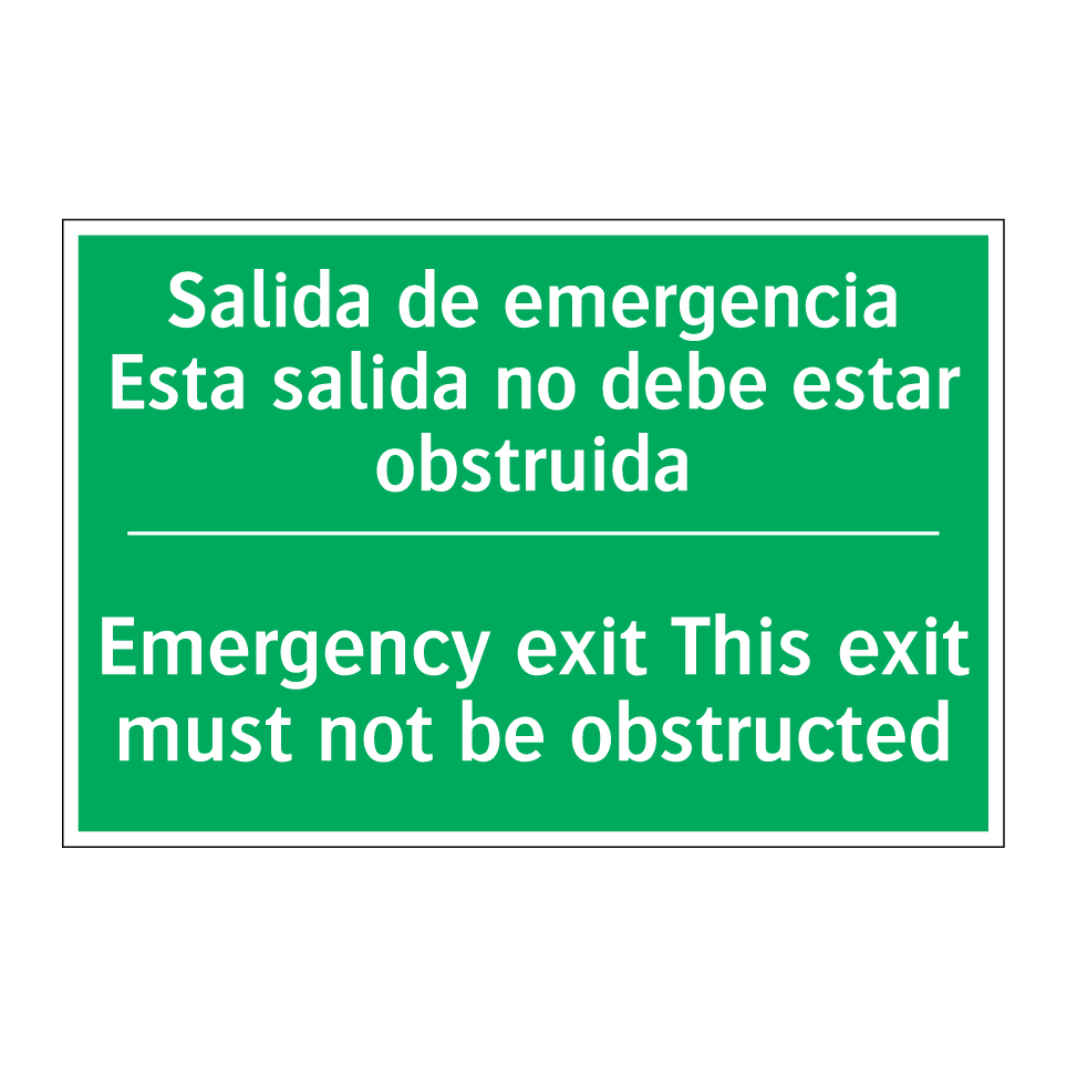 Salida de emergencia Esta /.../ - Emergency exit This exit must /.../