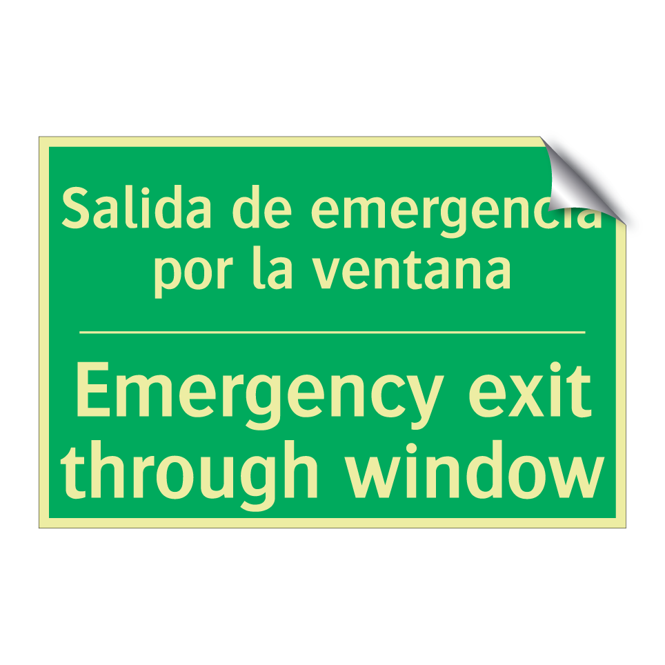Salida de emergencia por la /.../ - Emergency exit through window