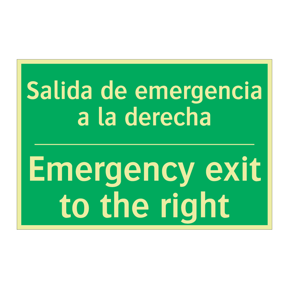 Salida de emergencia a la /.../ - Emergency exit to the right