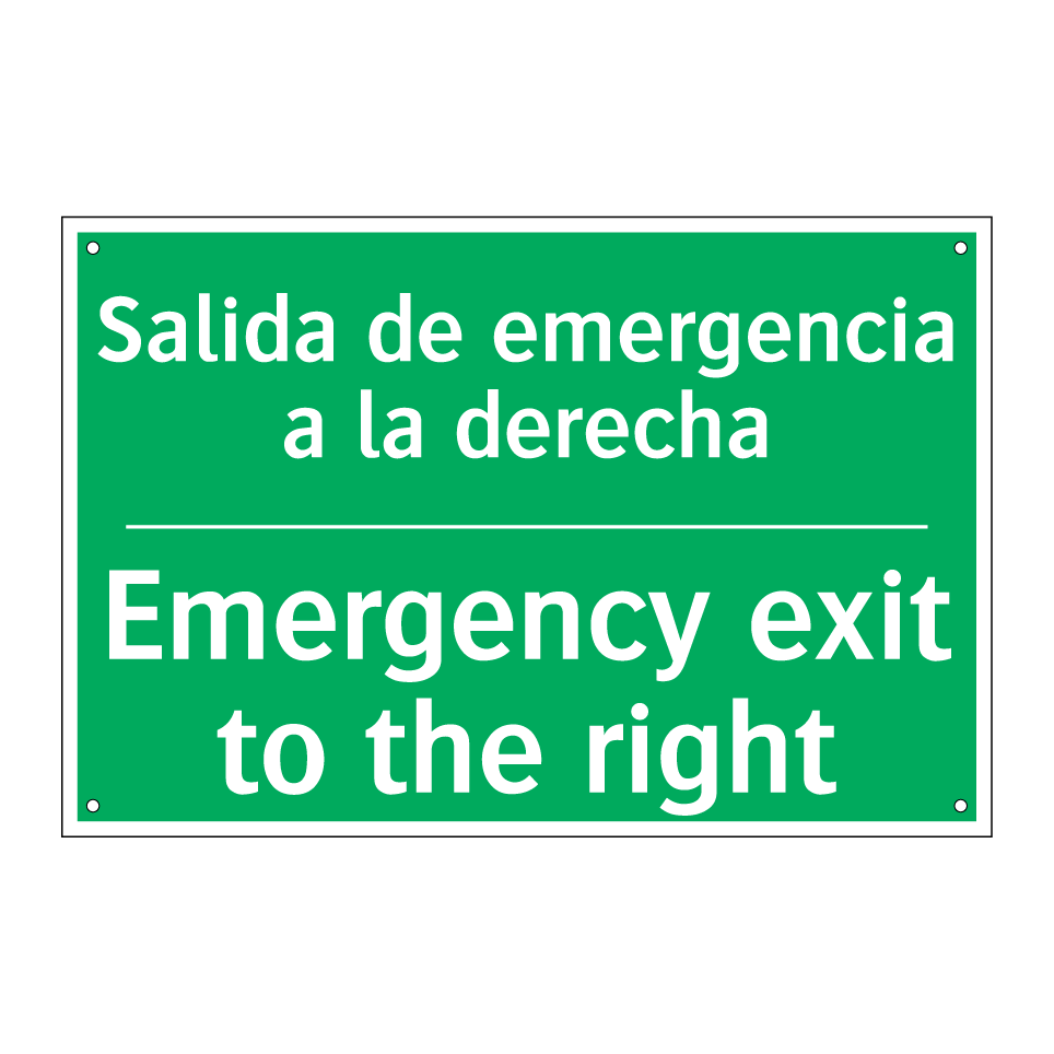 Salida de emergencia a la /.../ - Emergency exit to the right