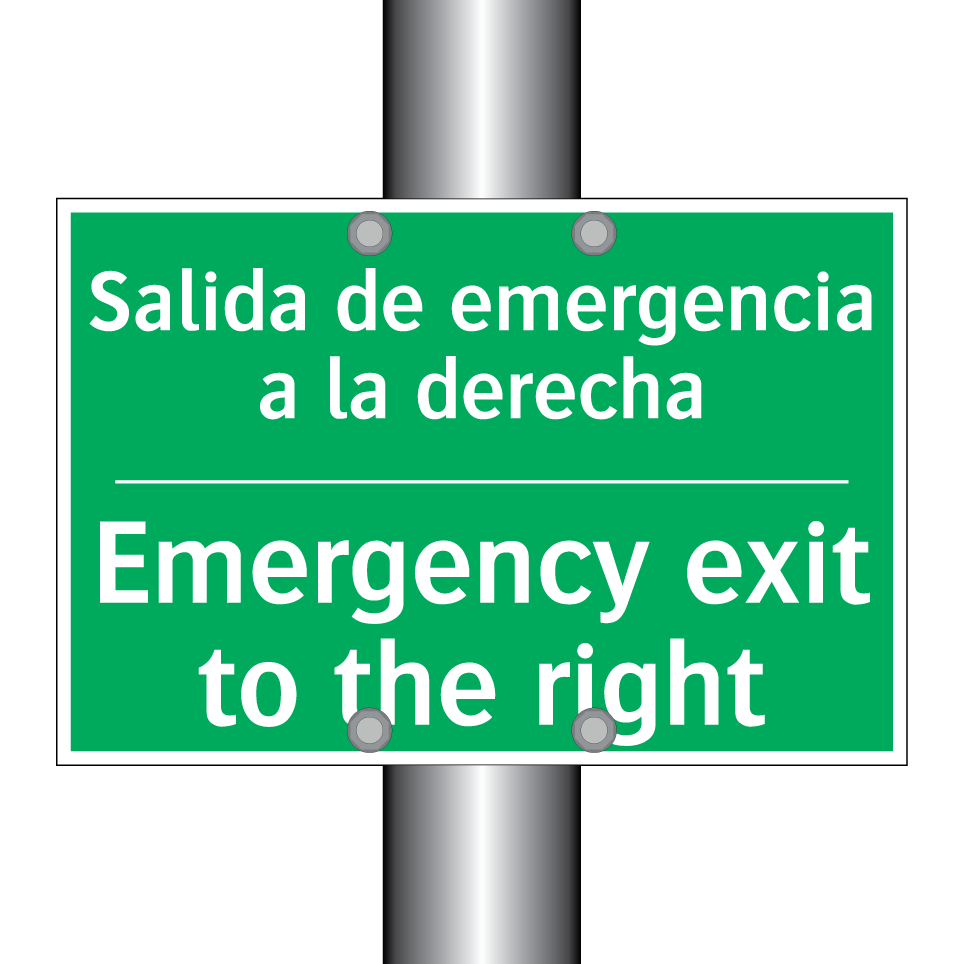 Salida de emergencia a la /.../ - Emergency exit to the right