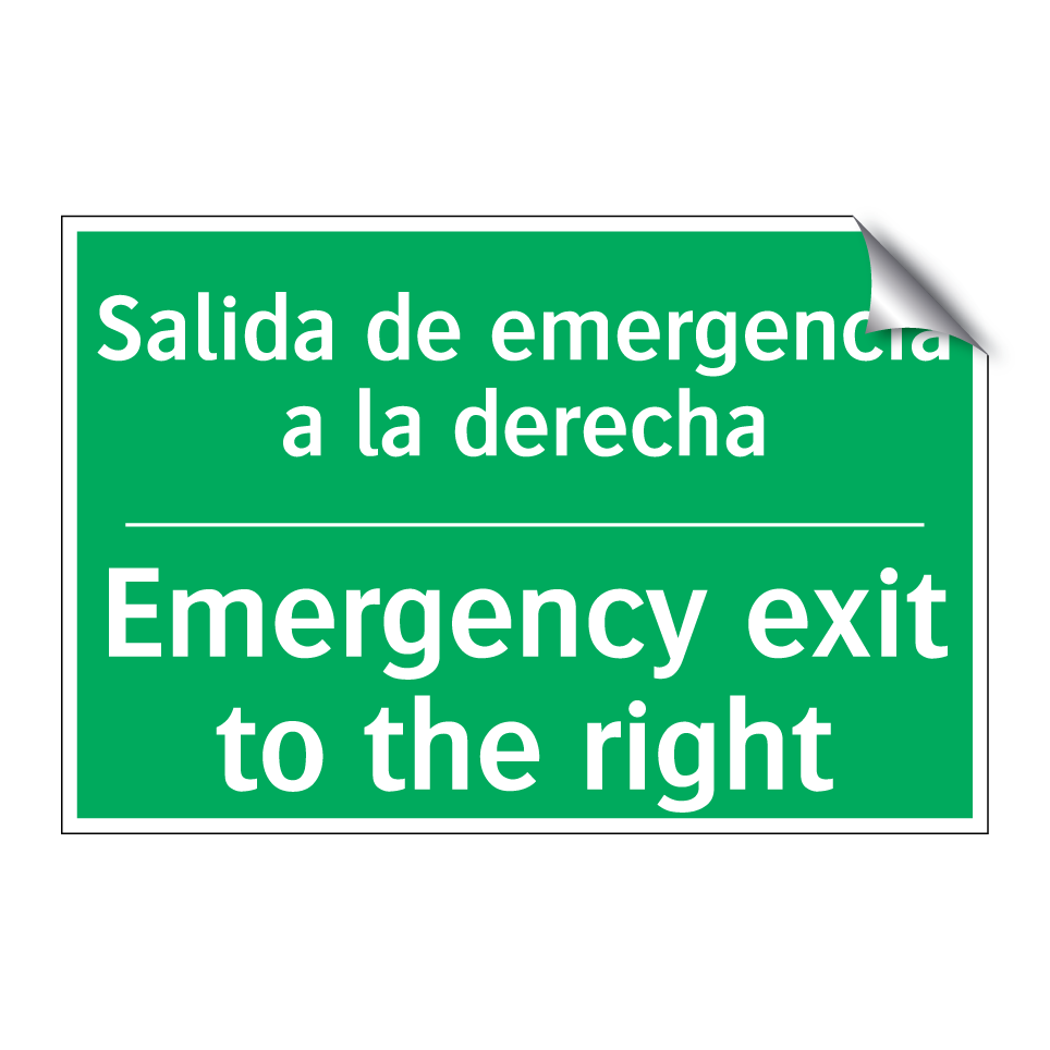 Salida de emergencia a la /.../ - Emergency exit to the right