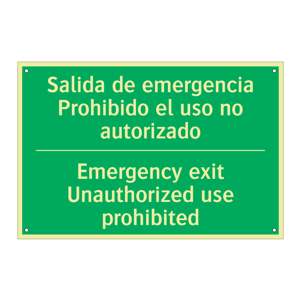 Salida de emergencia /.../ - Emergency exit Unauthorized /.../