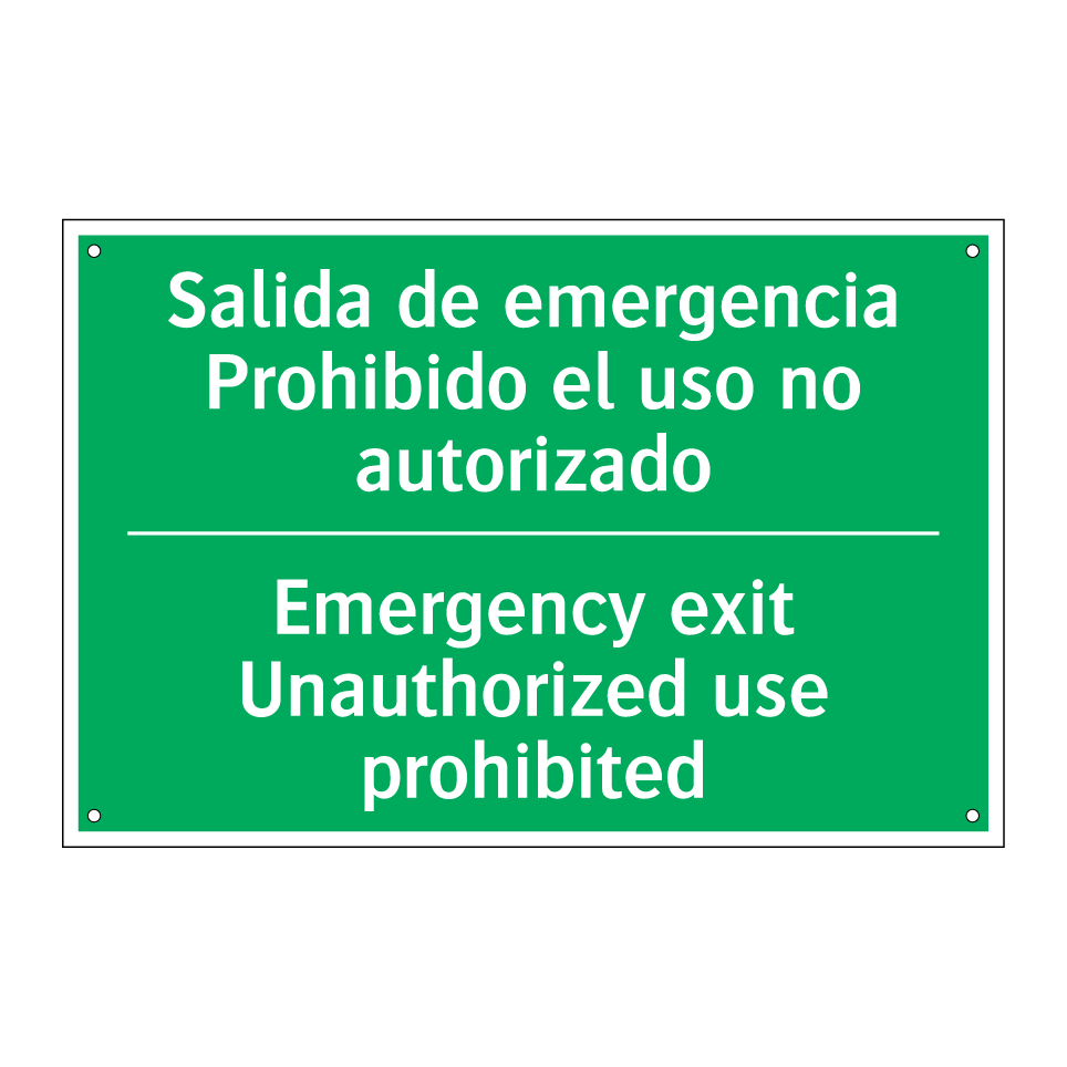 Salida de emergencia /.../ - Emergency exit Unauthorized /.../