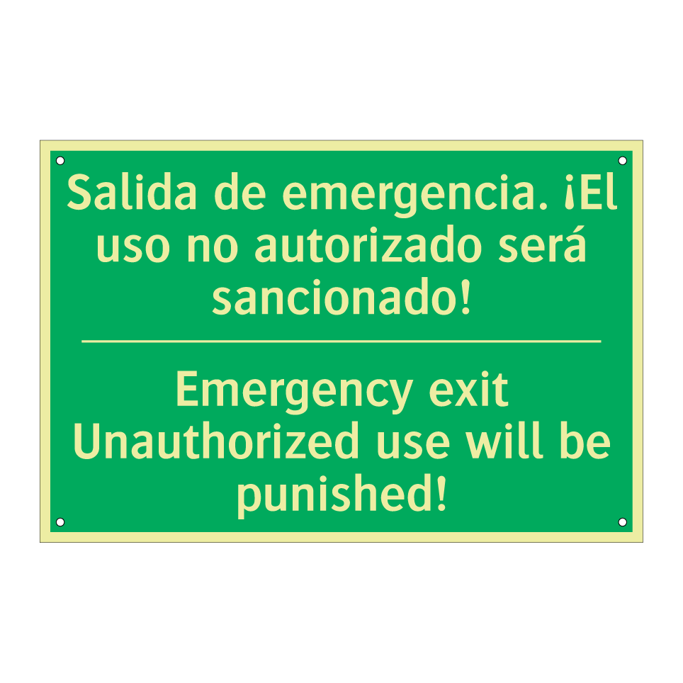 Salida de emergencia. ¡El uso /.../ - Emergency exit Unauthorized /.../