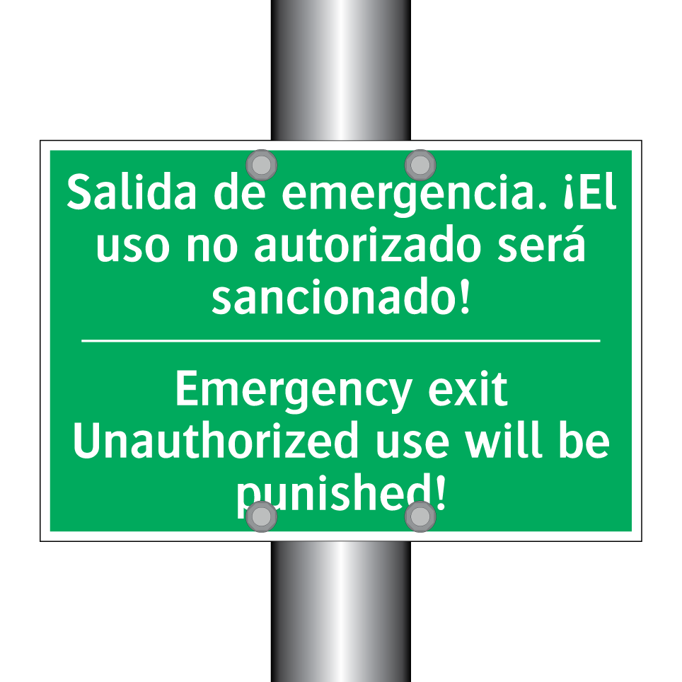Salida de emergencia. ¡El uso /.../ - Emergency exit Unauthorized /.../