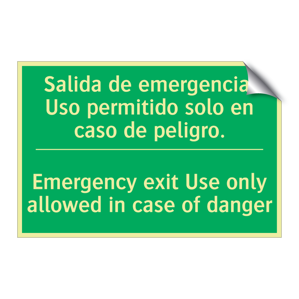 Salida de emergencia. Uso /.../ - Emergency exit Use only /.../