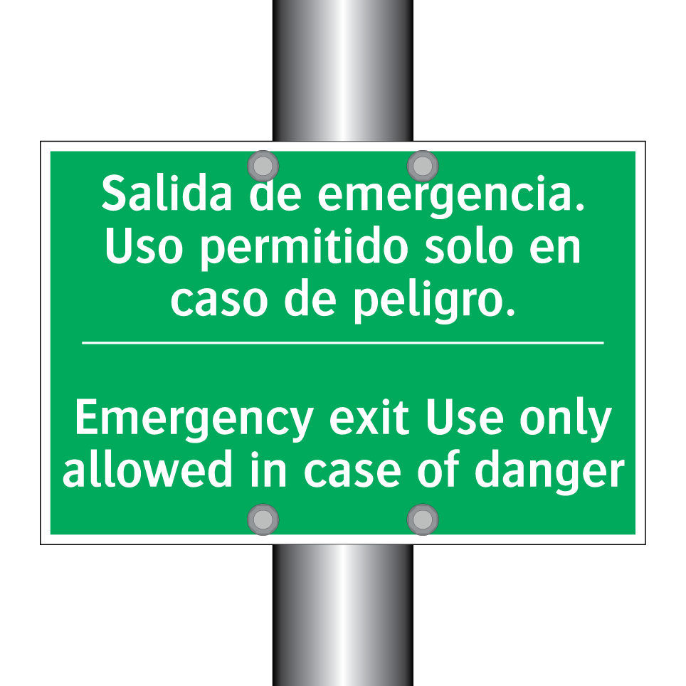 Salida de emergencia. Uso /.../ - Emergency exit Use only /.../