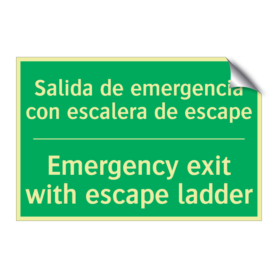 Salida de emergencia con /.../ - Emergency exit with escape /.../