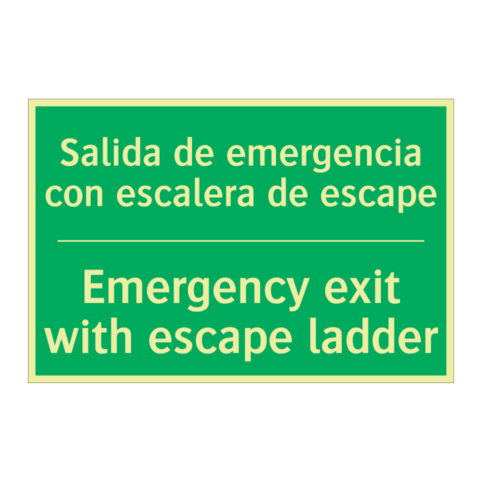 Salida de emergencia con /.../ - Emergency exit with escape /.../