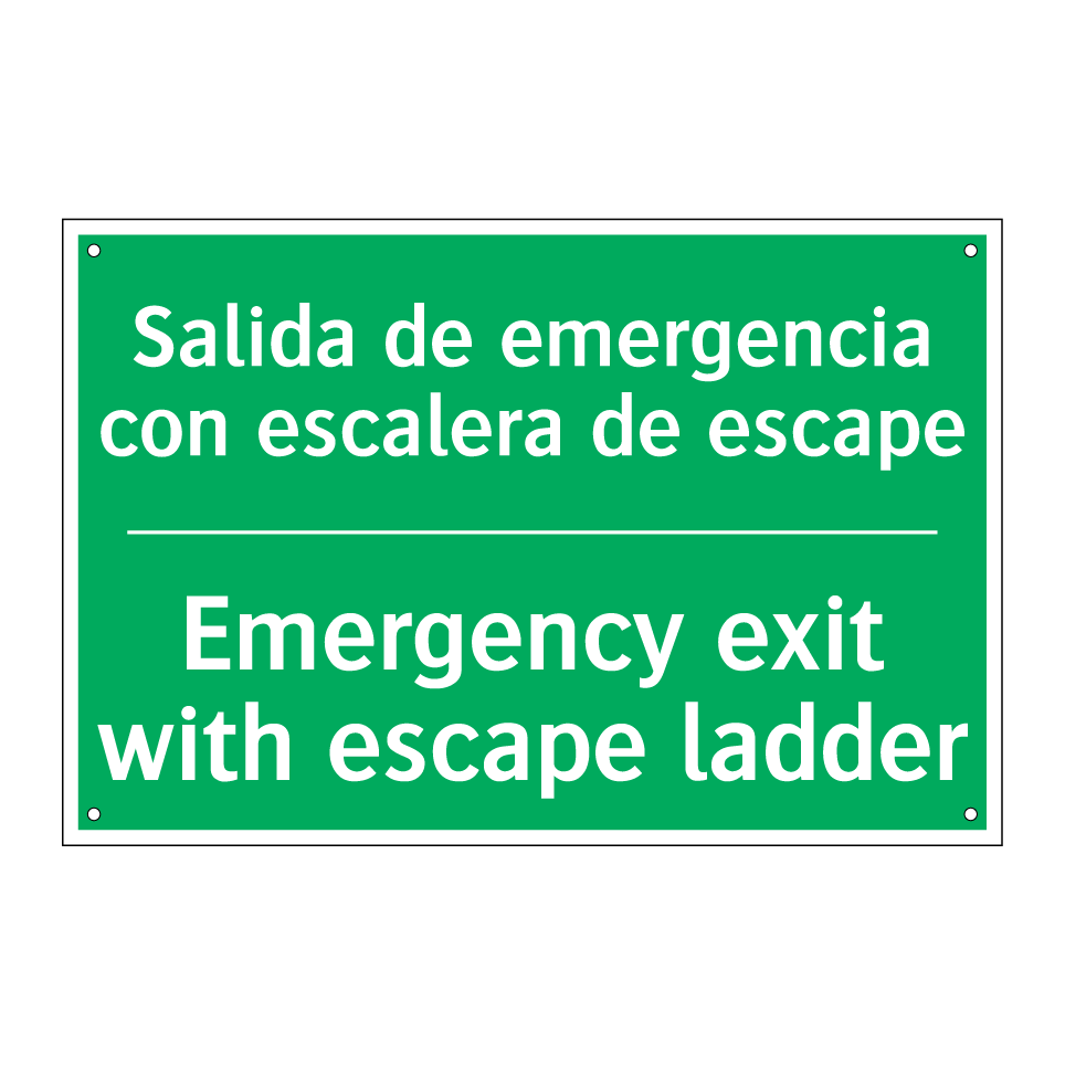 Salida de emergencia con /.../ - Emergency exit with escape /.../